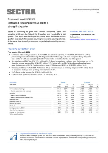 Thumbnail Sectra AB Quarterly Report 2024-2025-q1