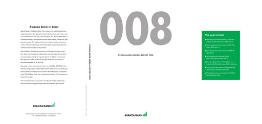 Thumbnail Avanza Bank Annual Report 2008