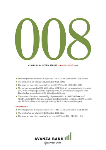 Vorschaubild Avanza Bank Halbjahresbericht 2008-h1