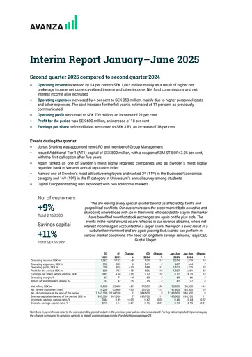 Miniature Avanza Bank Rapport semestriel 2025-h1