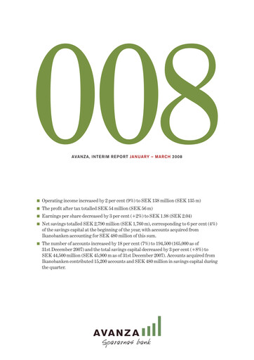 Vorschaubild Avanza Bank Quartalsbericht 2008-q1