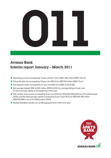 Vorschaubild Avanza Bank Quartalsbericht 2011-q1