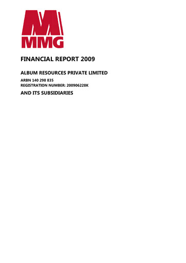 Thumbnail MMG Limited Financial Report 2009