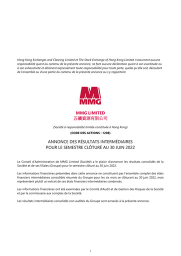 Thumbnail MMG Limited Half-year Report 2022-h1