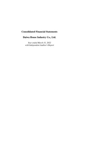 Thumbnail Daiwa House
 Financial Statement fy2021