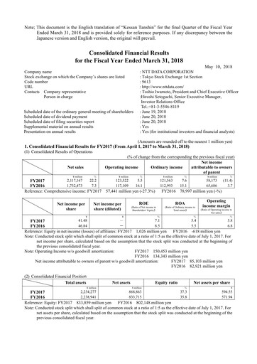 Thumbnail NTT Data
 Financial Statement fy2017