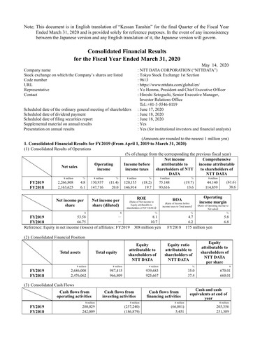 Thumbnail NTT Data
 Financial Statement fy2019