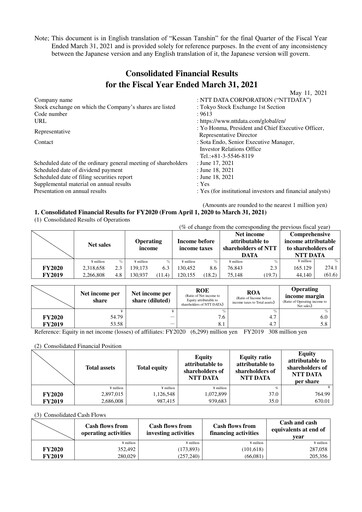 Thumbnail NTT Data
 Financial Statement fy2020