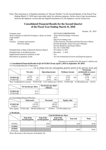 Thumbnail NTT Data
 Half-year Report 2015-h1