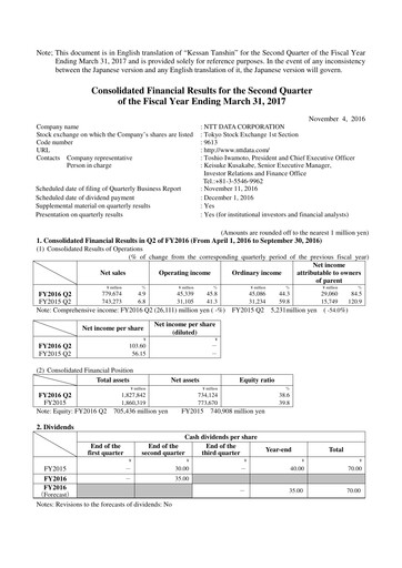 Thumbnail NTT Data
 Half-year Report 2016-h1
