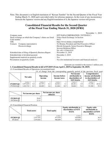 Thumbnail NTT Data
 Half-year Report 2019-h1