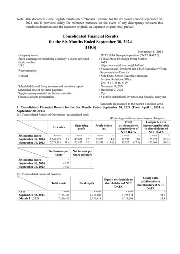 Thumbnail NTT Data
 Half-year Report 2024-h1