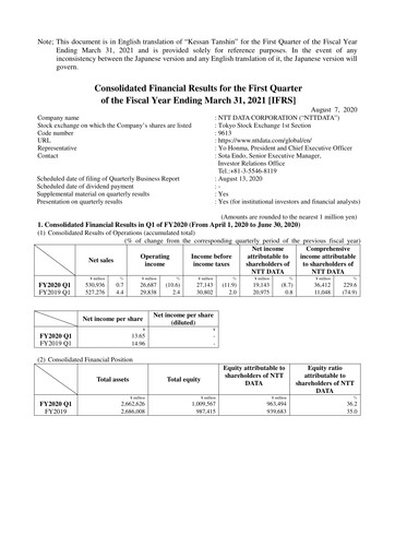 Thumbnail NTT Data
 Quarterly Report 2020-q1