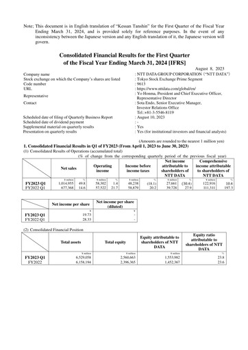 Thumbnail NTT Data
 Quarterly Report 2023-q1