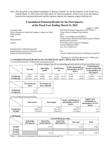 Thumbnail NTT Data
 Quarterly Report 2024-q1
