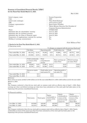 Vorschaubild Sysmex Finanzbericht fy2023