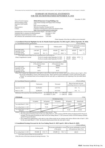 Thumbnail MS&AD Insurance Half-year Report 2024-h1