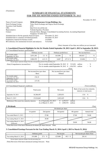 Thumbnail MS&AD Insurance Quarterly Report 2013-q2
