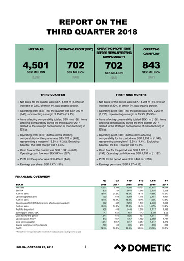 Thumbnail Dometic Group Quarterly Report 2018-q3