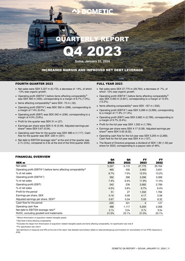 Thumbnail Dometic Group Quarterly Report 2023-q4