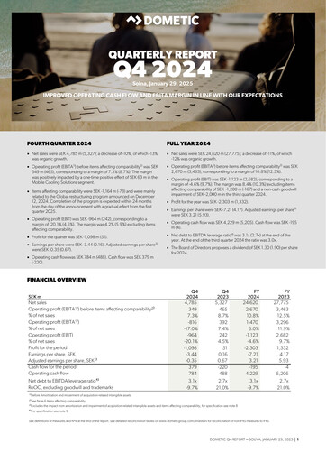 Thumbnail Dometic Group Quarterly Report 2024-q4