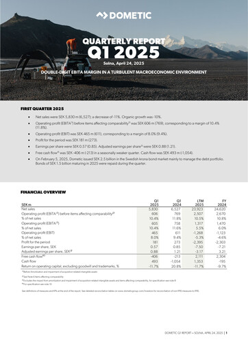 Thumbnail Dometic Group Quarterly Report 2025-q1
