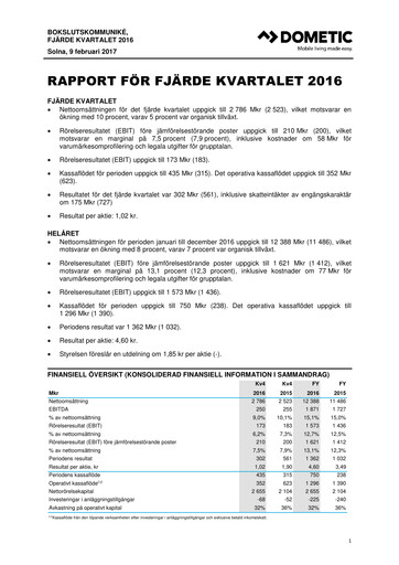 Thumbnail Dometic Group Quarterly Report 2016-q4