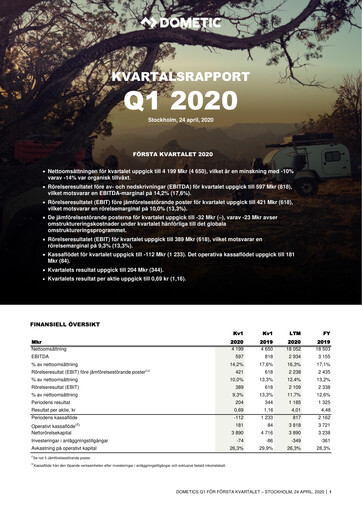 Thumbnail Dometic Group Quarterly Report 2020-q1