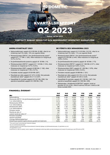 Thumbnail Dometic Group Quarterly Report 2023-q2