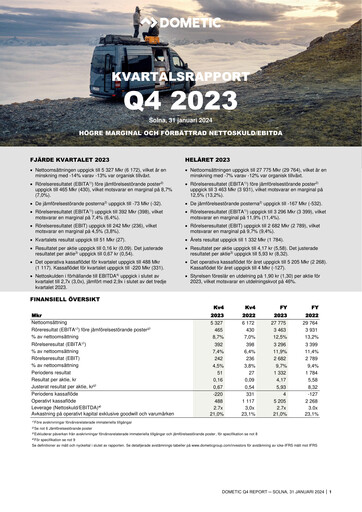 Thumbnail Dometic Group Quarterly Report 2023-q4