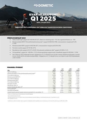 Thumbnail Dometic Group Quarterly Report 2025-q1