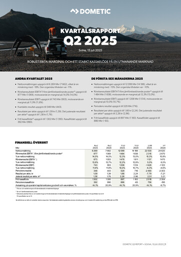 Thumbnail Dometic Group Quarterly Report 2025-q2