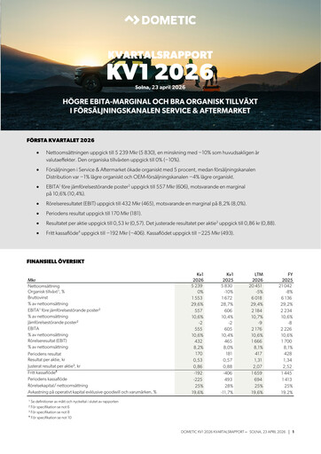 Thumbnail Dometic Group Quarterly Report 2026-q1