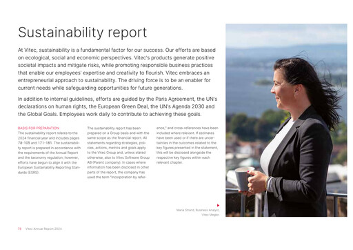 Thumbnail Vitec Software Group Sustainability Report 2024