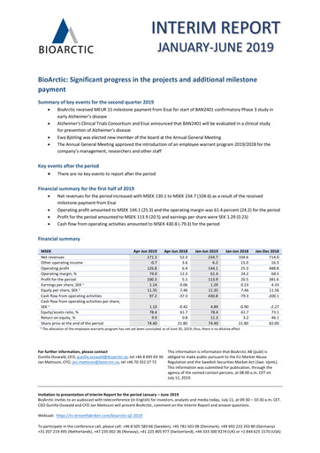 Thumbnail BioArctic AB Half-year Report 2019-h1