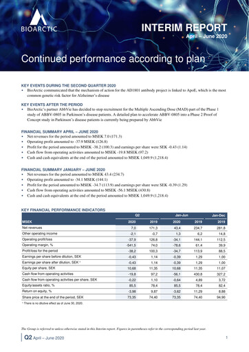 Thumbnail BioArctic AB Half-year Report 2020-h1