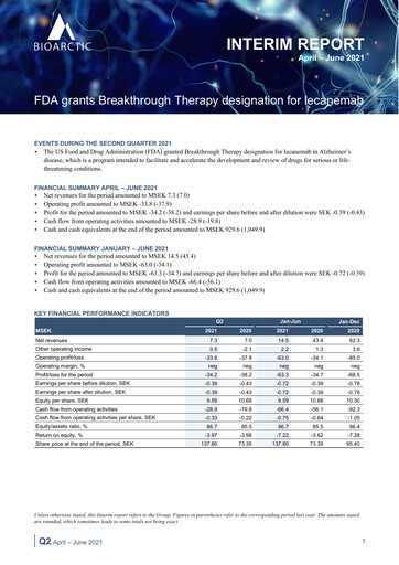 Thumbnail BioArctic AB Half-year Report 2021-h1