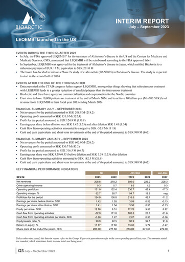 Vorschaubild BioArctic AB Quartalsbericht 2023-q3