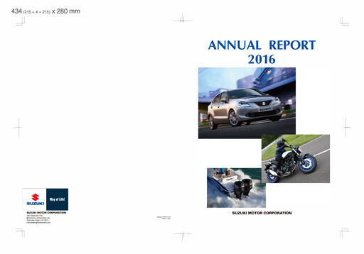 Thumbnail Suzuki Motor Annual Report 2016