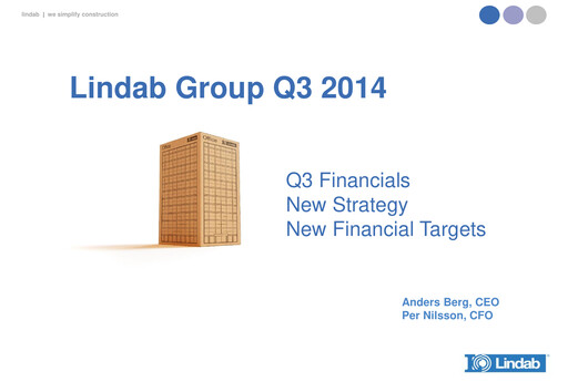 Thumbnail Lindab International Quarterly Report 2014-q3