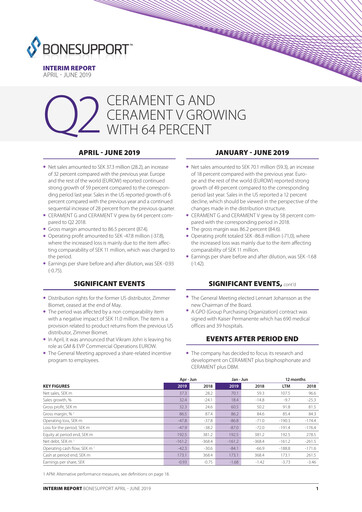Thumbnail Bonesupport Holding AB Quarterly Report 2019-q2