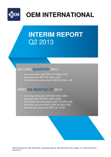 Vorschaubild OEM International Quartalsbericht 2013-q2
