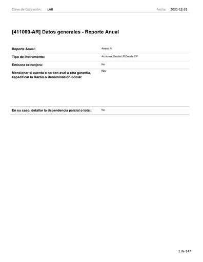 Miniature Genomma Lab Internacional Rapport annuel 2021