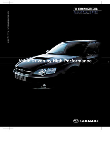 Thumbnail Subaru Annual Report 2003