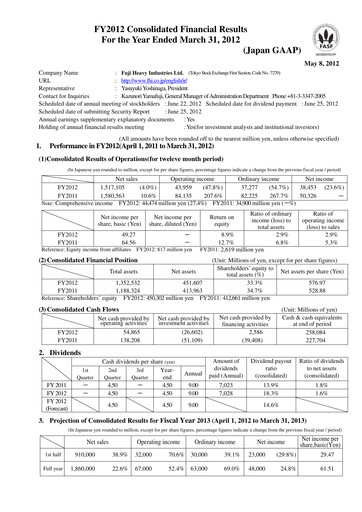Thumbnail Subaru Financial Report 2011-2012