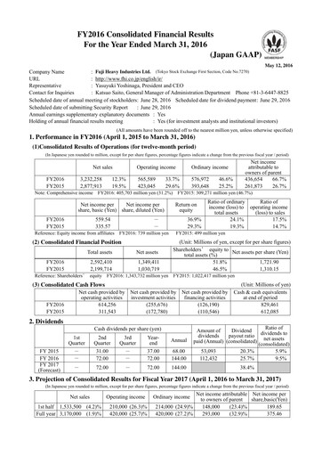 Thumbnail Subaru Financial Report 2015-2016
