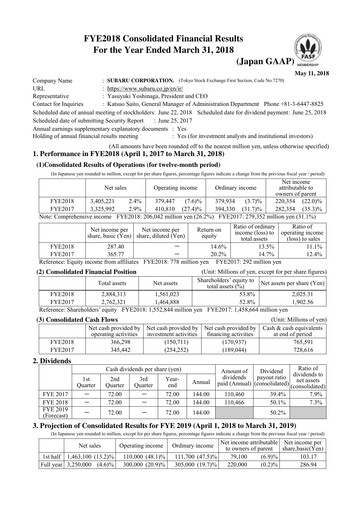 Thumbnail Subaru Financial Report 2017-2018