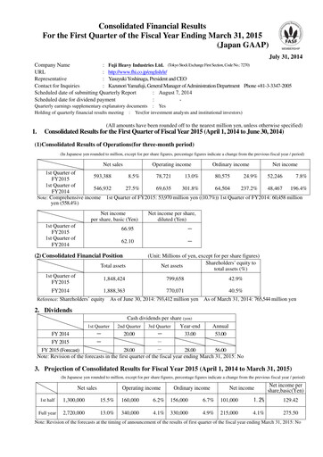 Thumbnail Subaru Quarterly Report 2015-q1