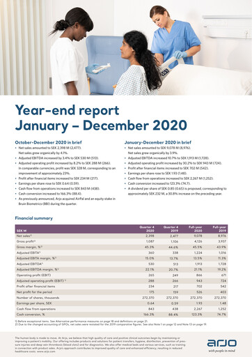 Thumbnail Arjo AB Quarterly Report 2020-q4