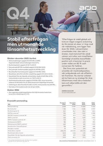 Thumbnail Arjo AB Quarterly Report 2025-q4